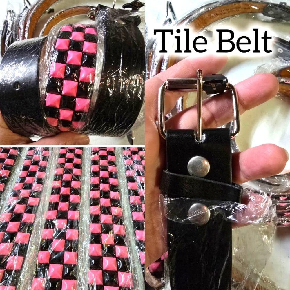Bubble Gum Pink and Black Belt, Small